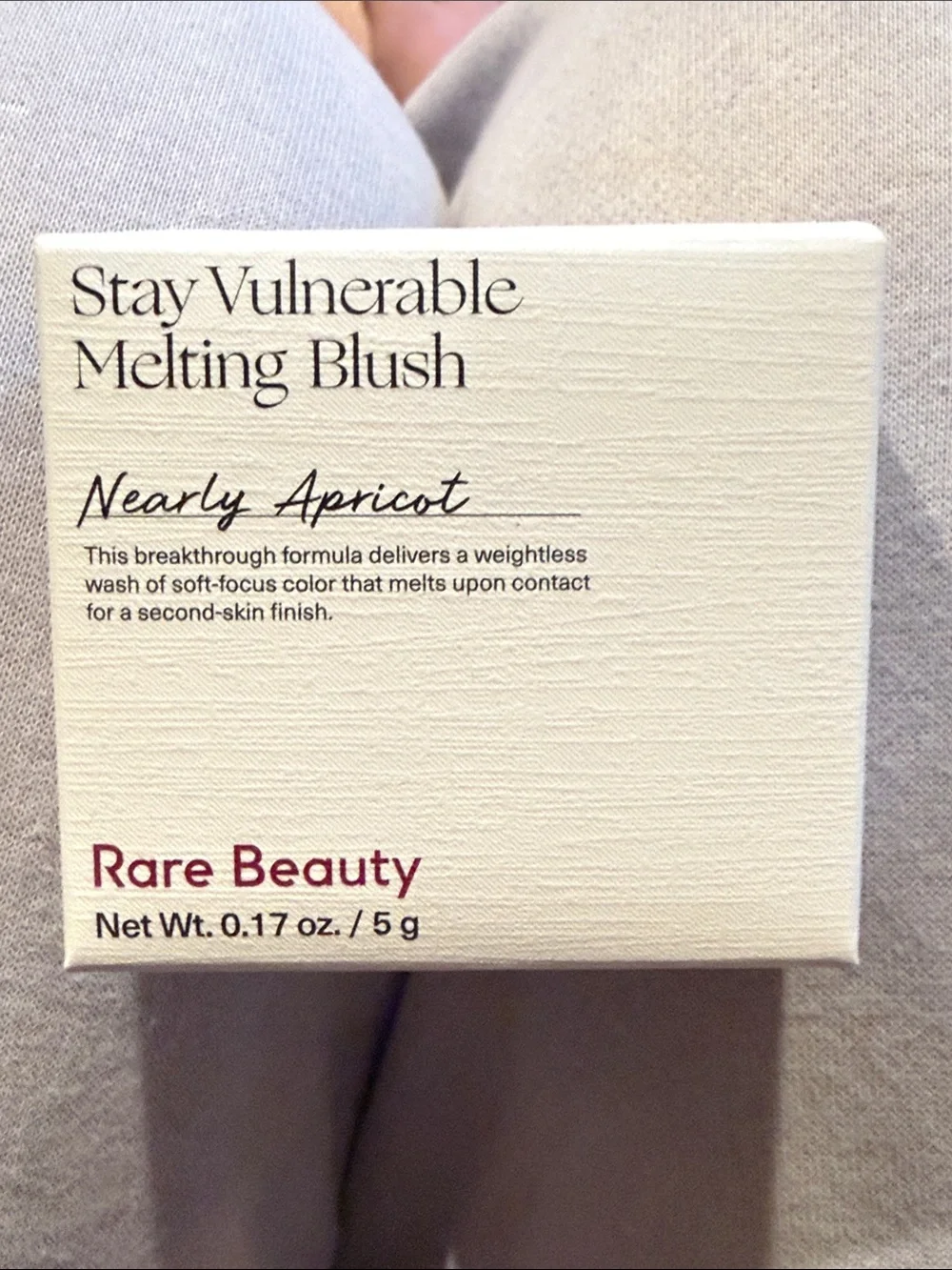 Stay vulnerable melting blush nearly apricot rare beauty